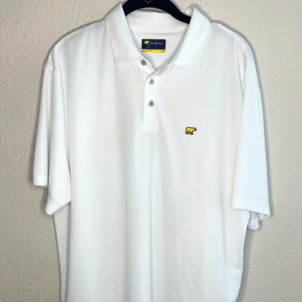 Jack Nicklaus Men's Short Sleeve Solid Bright White Texture Polo-Never been worn